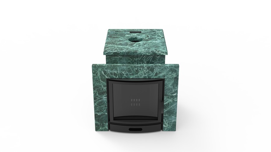 Печь в облицовке из натурального камня Genesis GN 500 облицовка закрытая плоская пироксенит-элит фото в Красноярске