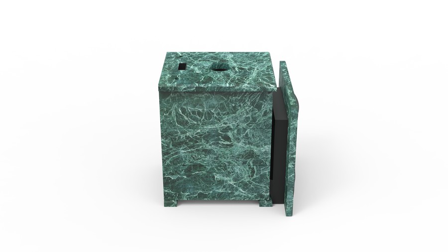 Печь в облицовке из натурального камня Genesis GN 500 облицовка закрытая плоская пироксенит-элит фото в Красноярске