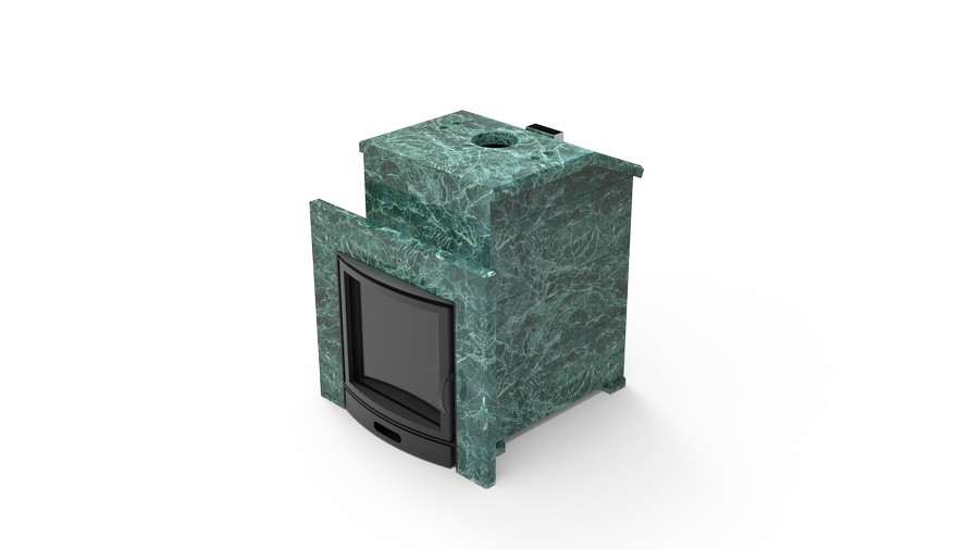 Печь в облицовке из натурального камня Genesis GN 500 облицовка закрытая со скосом талькохлорит-шлифовка фото в Красноярске