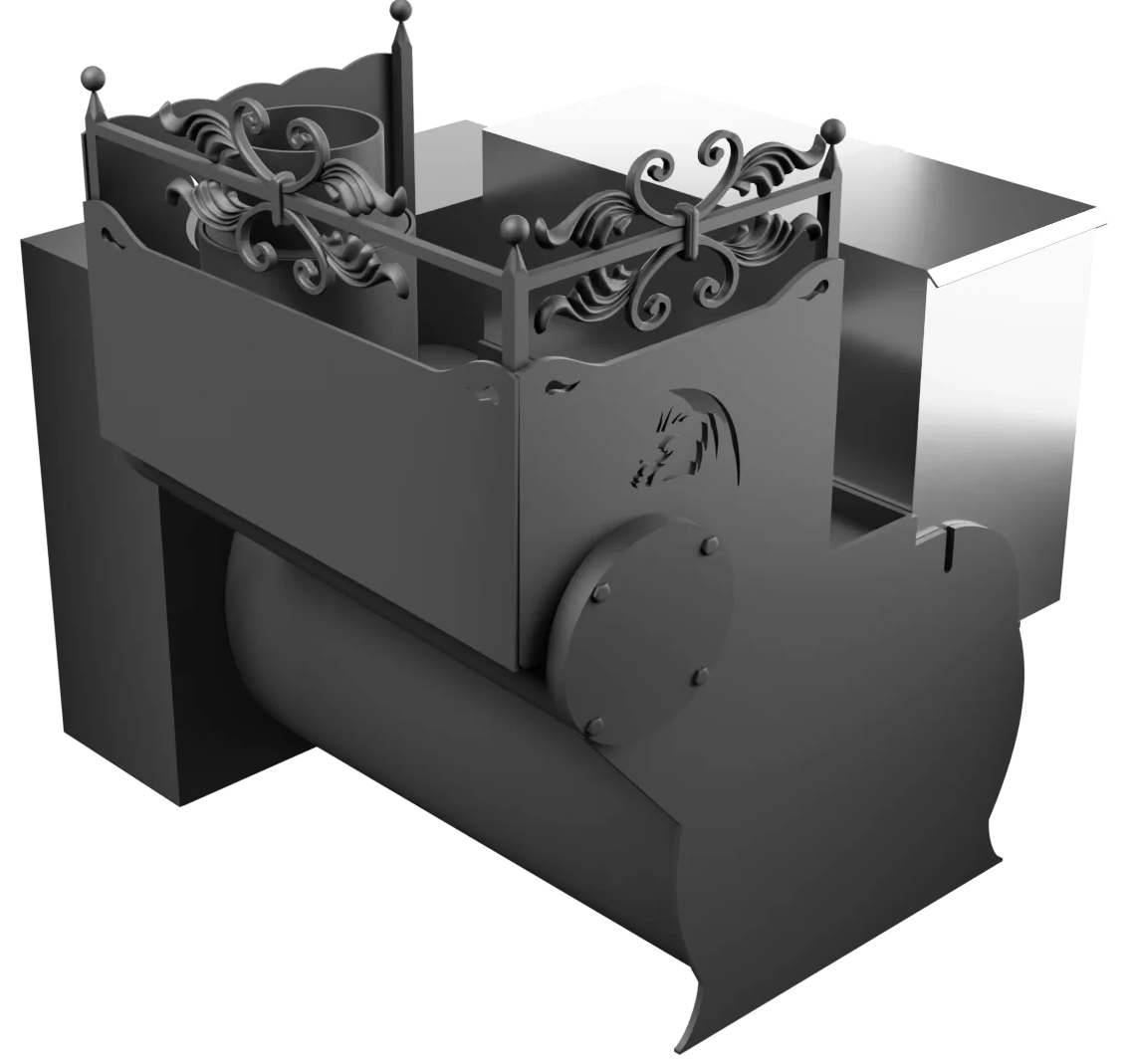 Печь Горыныч 3, каменка с правой стороны, большая дверь со стеклом, естественная система воздушного отопления фото в Красноярске Печь Горыныч 3, каменка с правой стороны, большая дверь со стеклом, естественная система воздушного отопления фото в Красноярске