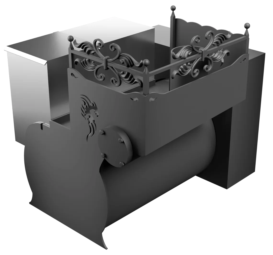 Печь Горыныч 3, каменка с левой стороны, малая дверь со стеклом, естественная система воздушного отопления фото в Красноярске Печь Горыныч 3, каменка с левой стороны, малая дверь со стеклом, естественная система воздушного отопления фото в Красноярске