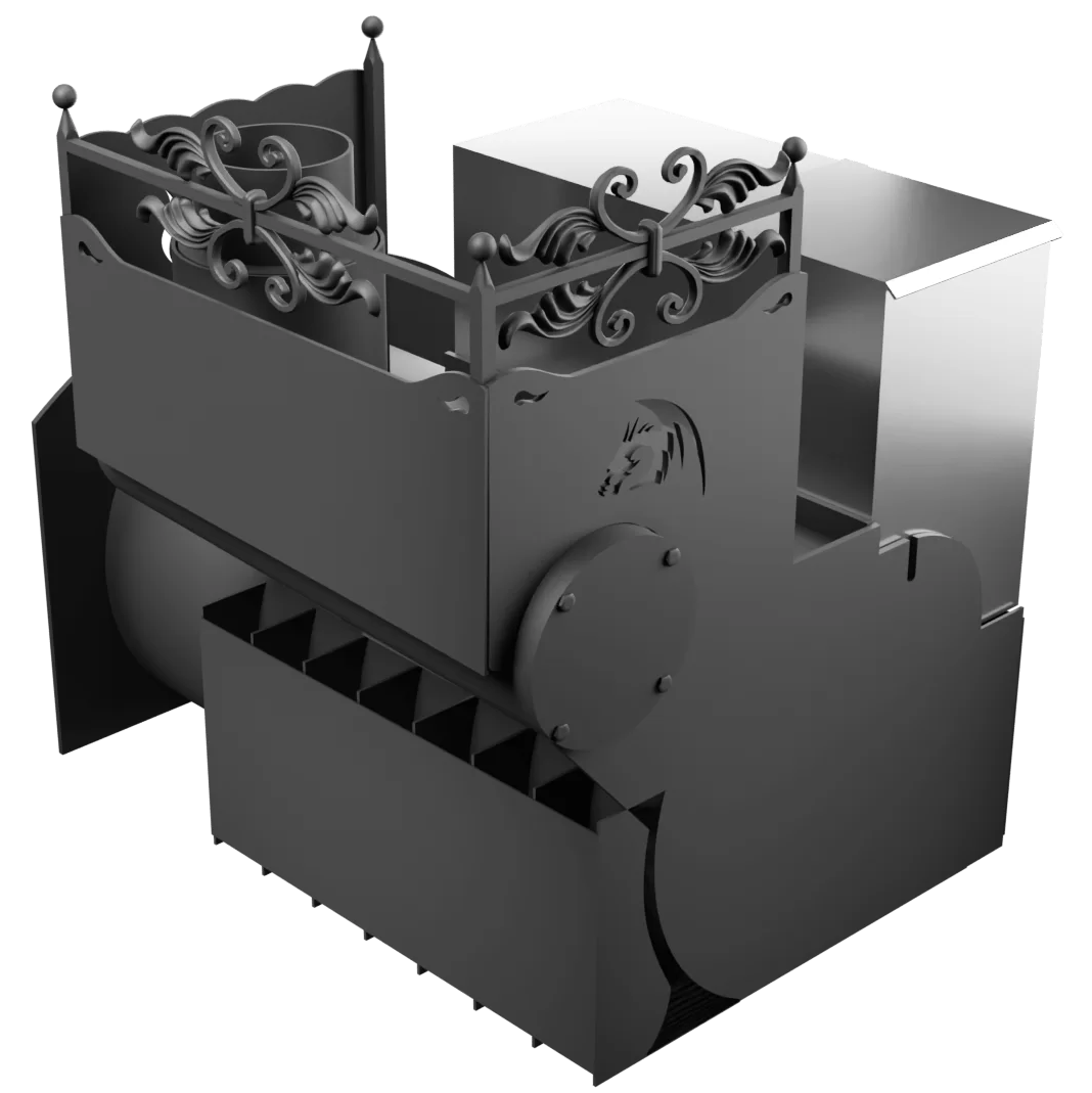 Печь Горыныч 3 с конвекцией, каменка с правой стороны, большая дверь со стеклом фото в Красноярске Печь Горыныч 3 с конвекцией, каменка с правой стороны, большая дверь со стеклом фото в Красноярске