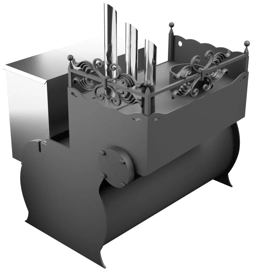 Печь Горыныч 3, каменка закрытая с парогенератором с левой стороны, малая дверь со стеклом фото в Красноярске Печь Горыныч 3, каменка закрытая с парогенератором с левой стороны, малая дверь со стеклом фото в Красноярске