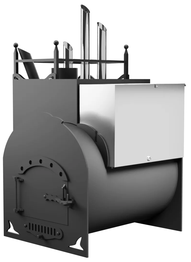 Печь Горыныч Мини, каменка закрытая с парогенератором с правой стороны фото в Красноярске Печь Горыныч Мини, каменка закрытая с парогенератором с правой стороны фото в Красноярске