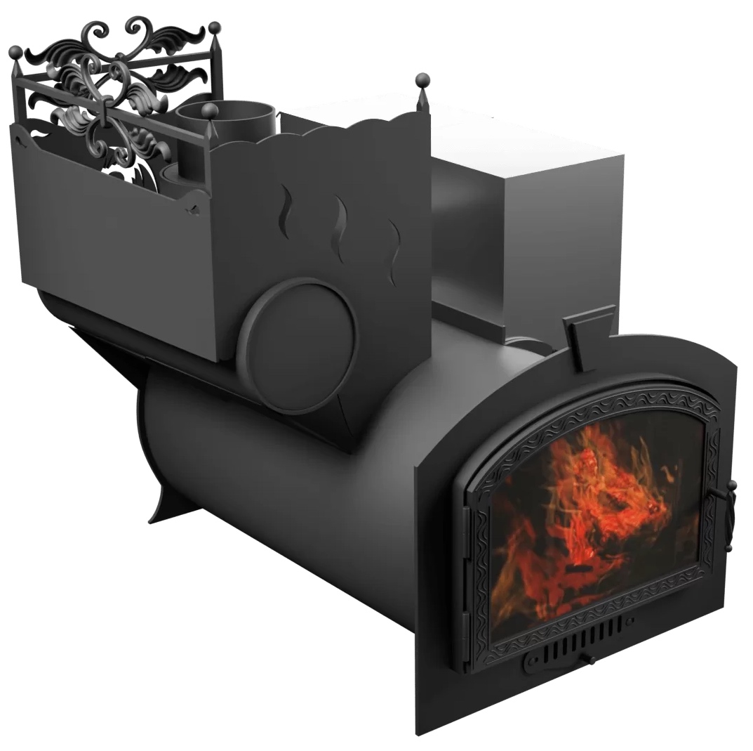 Печь Горыныч 3, каменка с левой стороны, большая дверь со стеклом фото в Красноярске Печь Горыныч 3, каменка с левой стороны, большая дверь со стеклом фото в Красноярске