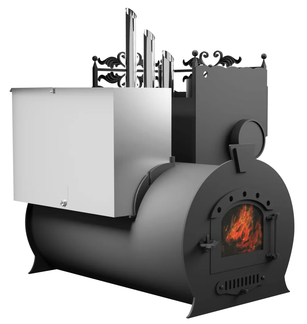 Печь Горыныч 3, каменка закрытая с парогенератором с правой стороны, малая дверь со стеклом фото в Красноярске Печь Горыныч 3, каменка закрытая с парогенератором с правой стороны, малая дверь со стеклом фото в Красноярске