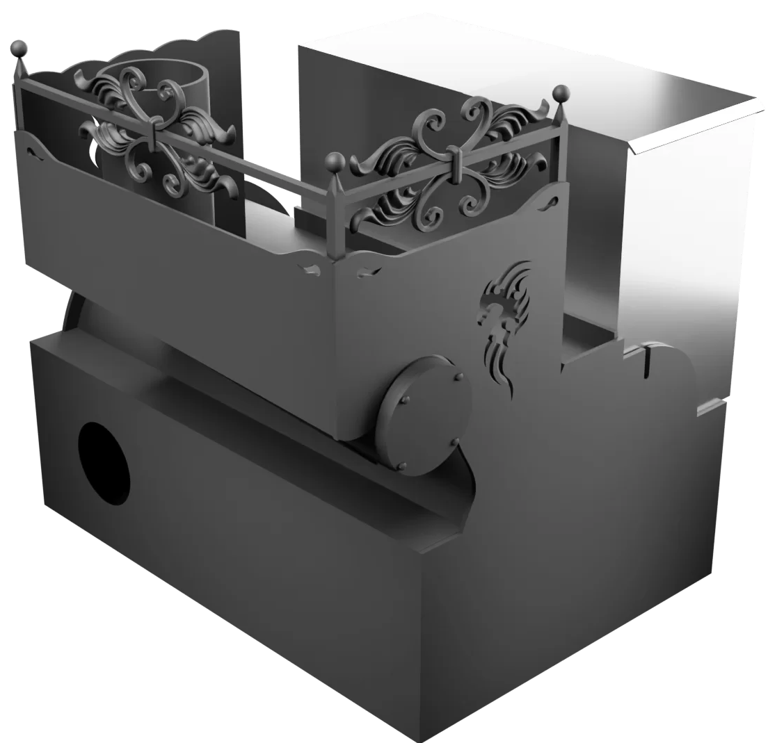 Печь Горыныч 3, каменка с правой стороны, малая дверь со стеклом, система воздушного отопления фото в Красноярске Печь Горыныч 3, каменка с правой стороны, малая дверь со стеклом, система воздушного отопления фото в Красноярске