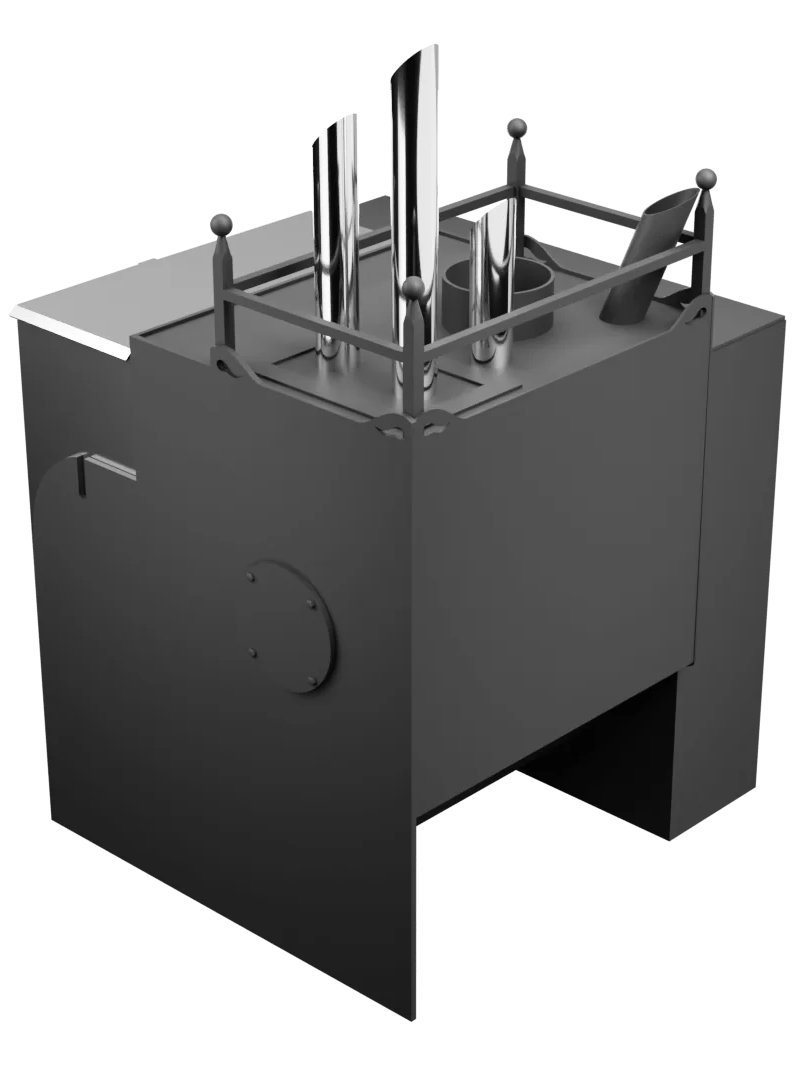 Печь Горыныч Мини, каменка закрытая с парогенератором с левой стороны, естественная система воздушного отопления фото в Красноярске Печь Горыныч Мини, каменка закрытая с парогенератором с левой стороны, естественная система воздушного отопления фото в Красноярске