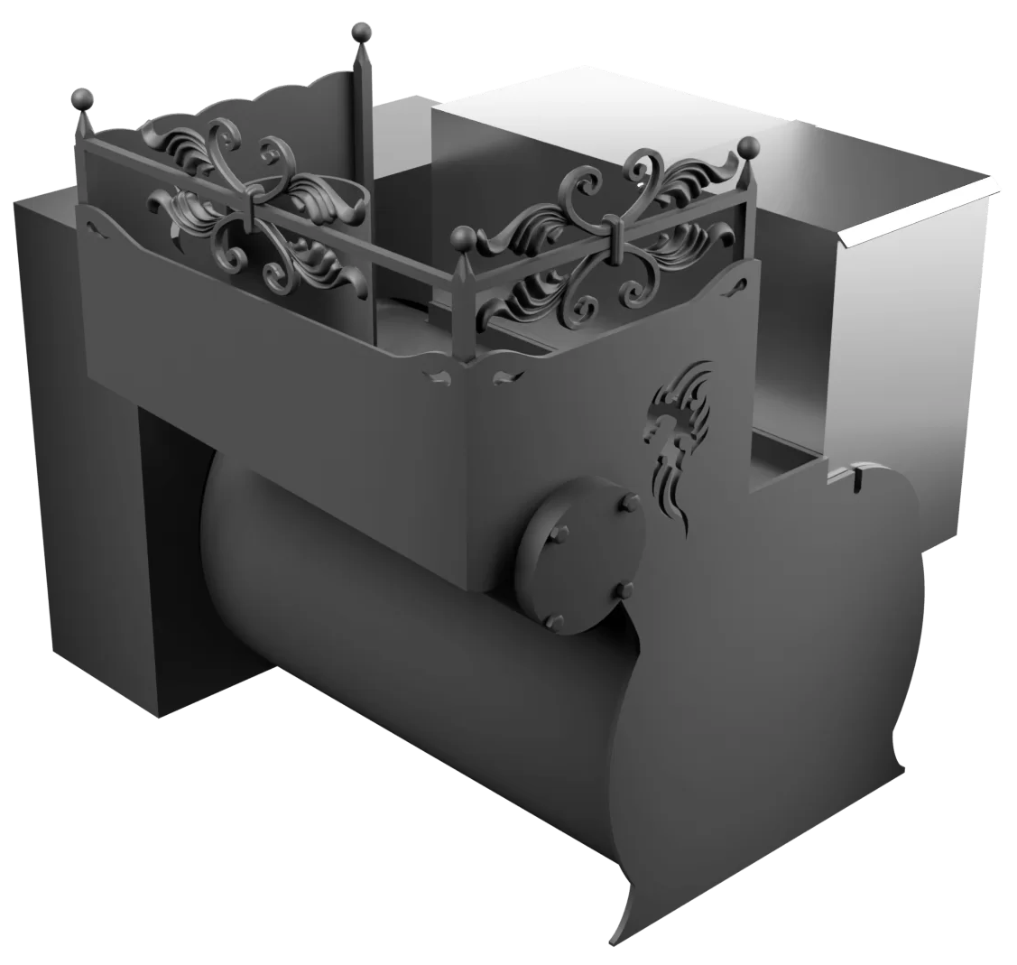 Печь Горыныч 3, каменка с правой стороны, малая дверь со стеклом, естественная система воздушного отопления фото в Красноярске Печь Горыныч 3, каменка с правой стороны, малая дверь со стеклом, естественная система воздушного отопления фото в Красноярске