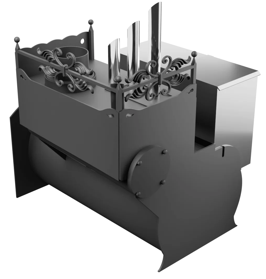 Печь Горыныч 3, каменка закрытая с парогенератором с правой стороны, большая дверь со стеклом фото в Красноярске Печь Горыныч 3, каменка закрытая с парогенератором с правой стороны, большая дверь со стеклом фото в Красноярске
