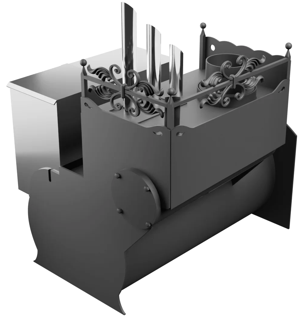 Печь Горыныч 3, каменка закрытая с парогенератором с левой стороны, большая дверь со стеклом фото в Красноярске Печь Горыныч 3, каменка закрытая с парогенератором с левой стороны, большая дверь со стеклом фото в Красноярске