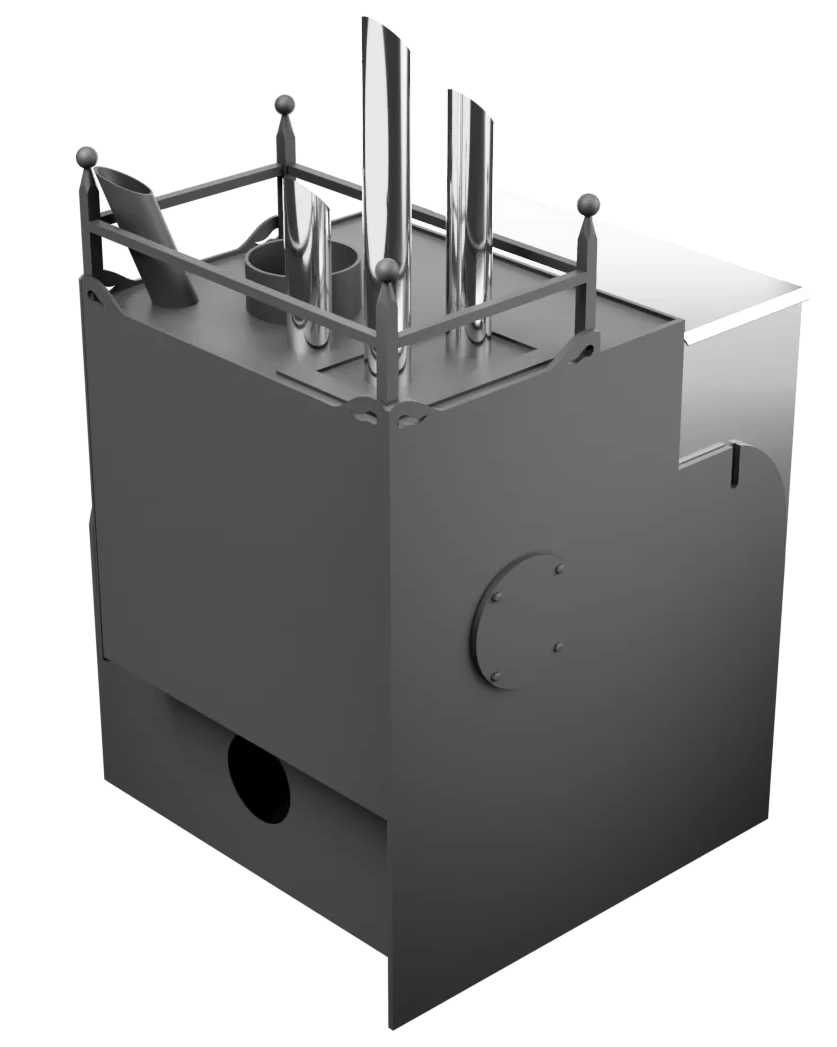 Печь Горыныч Мини, каменка закрытая с парогенератором с правой стороны, система воздушного отопления фото в Красноярске Печь Горыныч Мини, каменка закрытая с парогенератором с правой стороны, система воздушного отопления фото в Красноярске