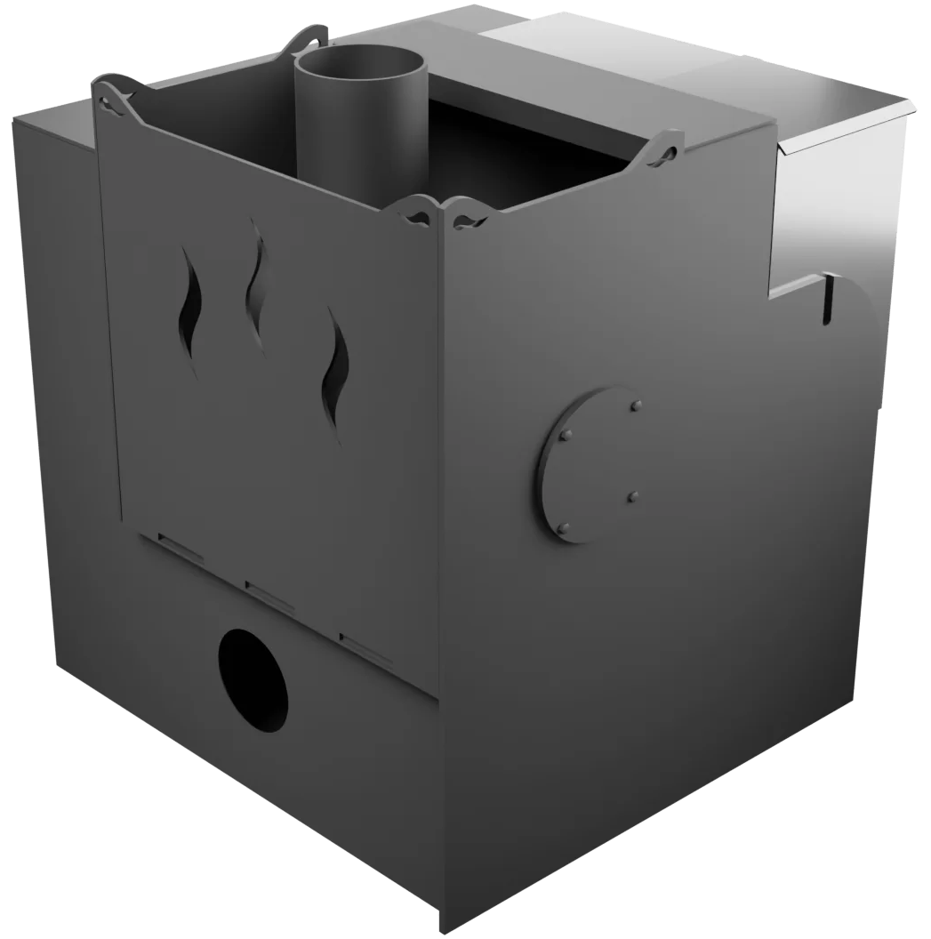 Печь Горыныч Мини, каменка с правой стороны, малое стекло, система воздушного отопления с порталом фото в Красноярске Печь Горыныч Мини, каменка с правой стороны, малое стекло, система воздушного отопления с порталом фото в Красноярске