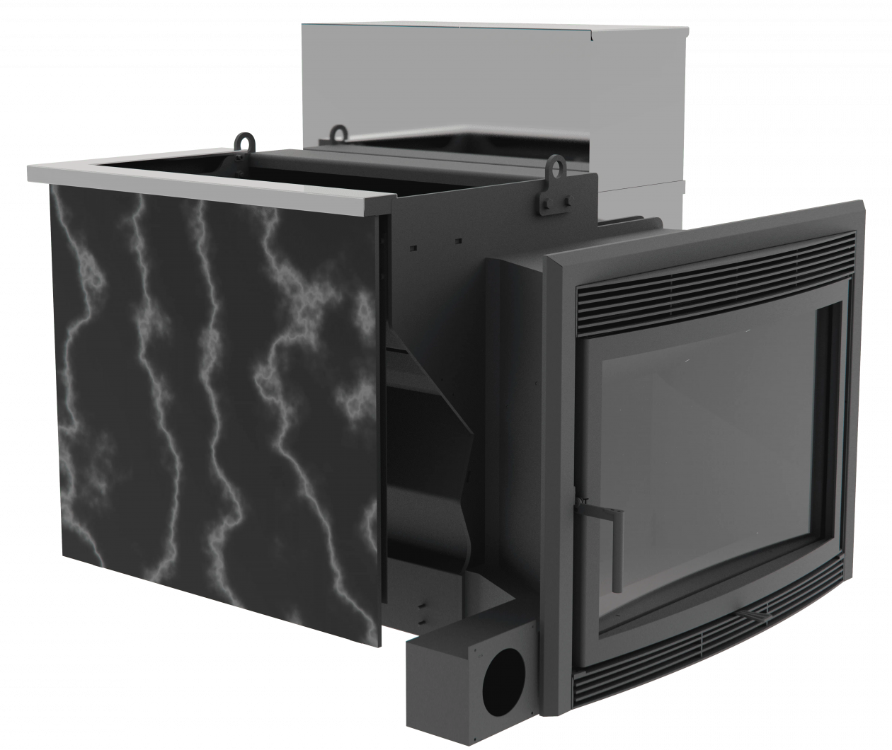 Банный камин 800, AISI 430 фото в Красноярске Банный камин 800, AISI 430 фото в Красноярске