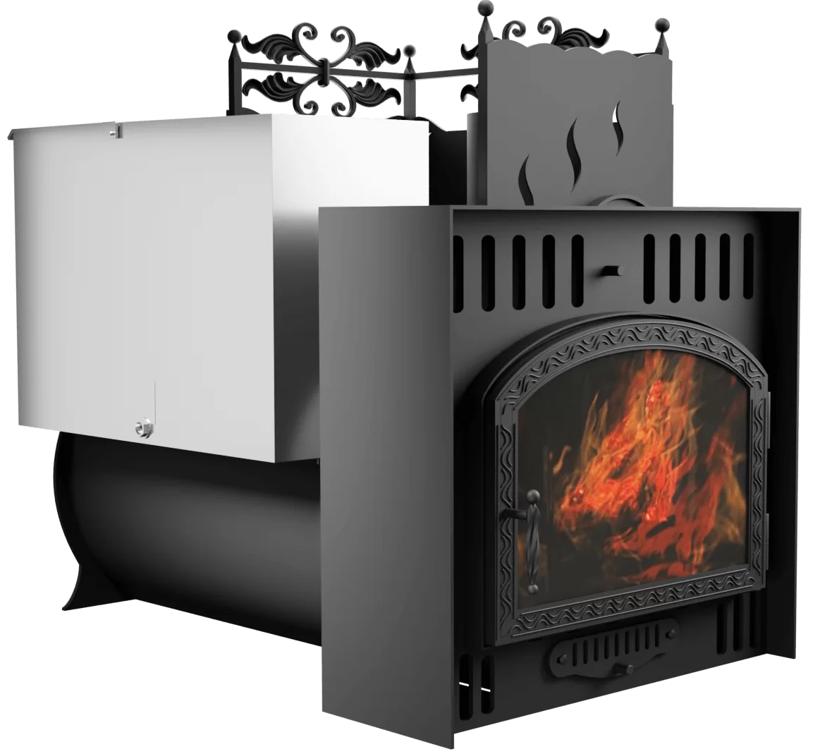 Печь Горыныч 3, каменка с правой стороны, большая дверь со стеклом, естественная система воздушного отопления фото в Красноярске Печь Горыныч 3, каменка с правой стороны, большая дверь со стеклом, естественная система воздушного отопления фото в Красноярске