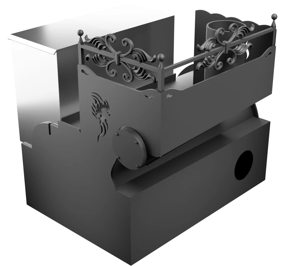 Печь Горыныч 3, каменка с левой стороны, малая дверь со стеклом, система воздушного отопления фото в Красноярске Печь Горыныч 3, каменка с левой стороны, малая дверь со стеклом, система воздушного отопления фото в Красноярске