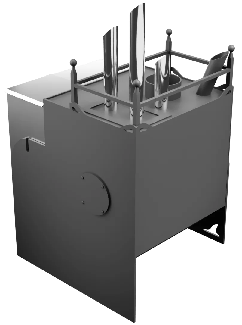 Печь Горыныч Мини, каменка закрытая с парогенератором с левой стороны фото в Красноярске Печь Горыныч Мини, каменка закрытая с парогенератором с левой стороны фото в Красноярске