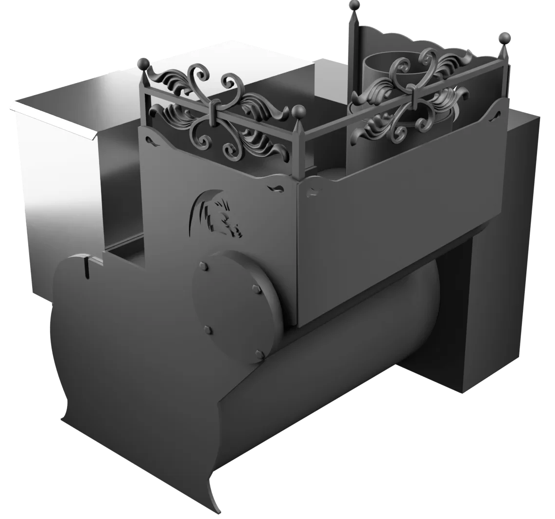 Печь Горыныч 3, каменка с левой стороны, большая дверь со стеклом, естественная система воздушного отопления фото в Красноярске Печь Горыныч 3, каменка с левой стороны, большая дверь со стеклом, естественная система воздушного отопления фото в Красноярске
