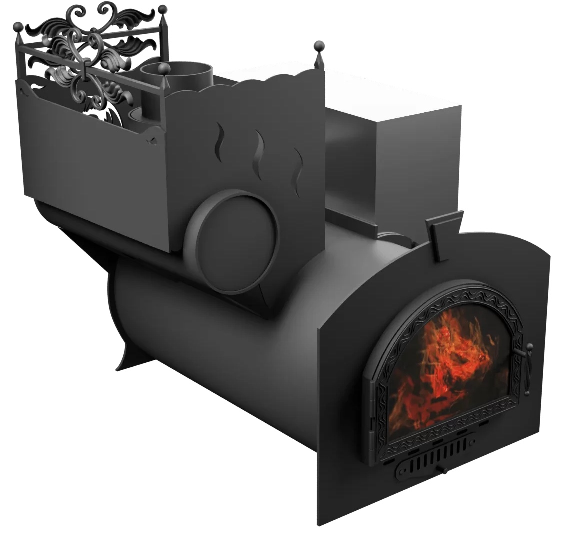 Печь Горыныч 3, каменка с левой стороны, средняя дверь со стеклом фото в Красноярске Печь Горыныч 3, каменка с левой стороны, средняя дверь со стеклом фото в Красноярске